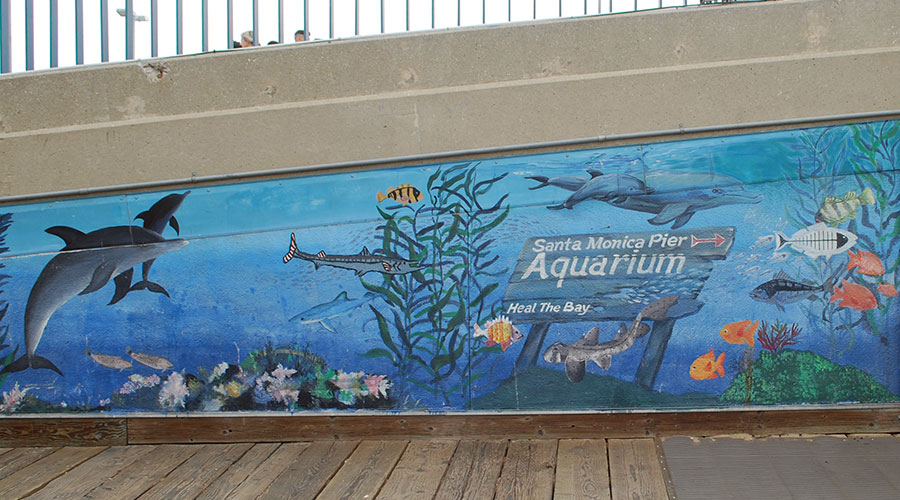outdoor mural of the ocean