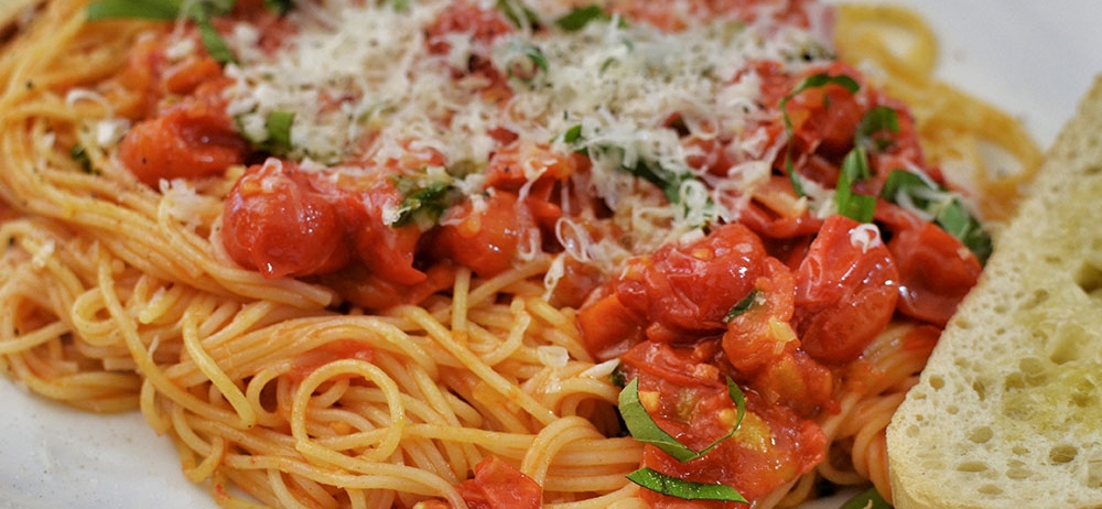 close up of spaghetti