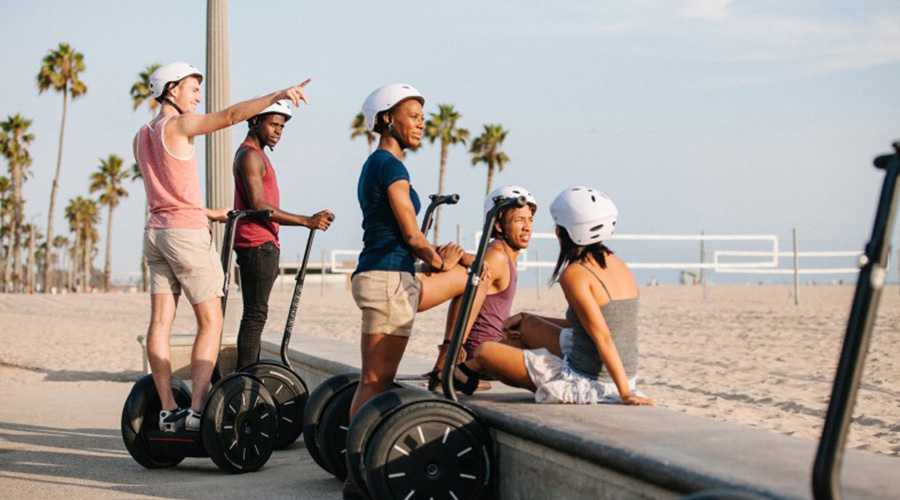 group on Segways on the beach