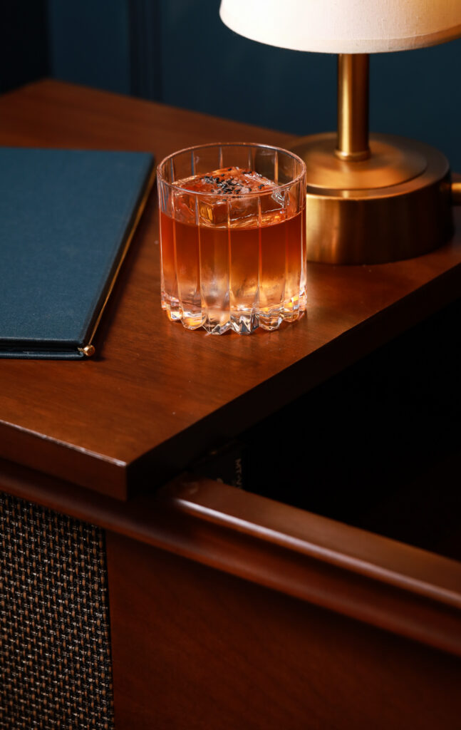 close up of a cocktail with ice