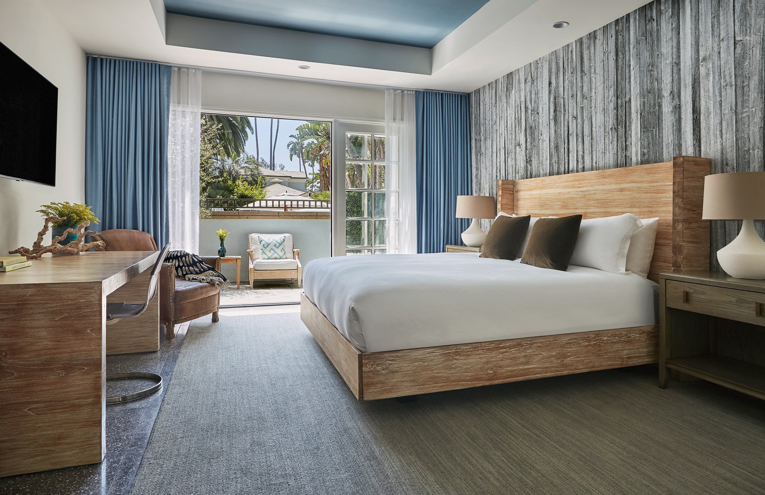 Bed with view out of window