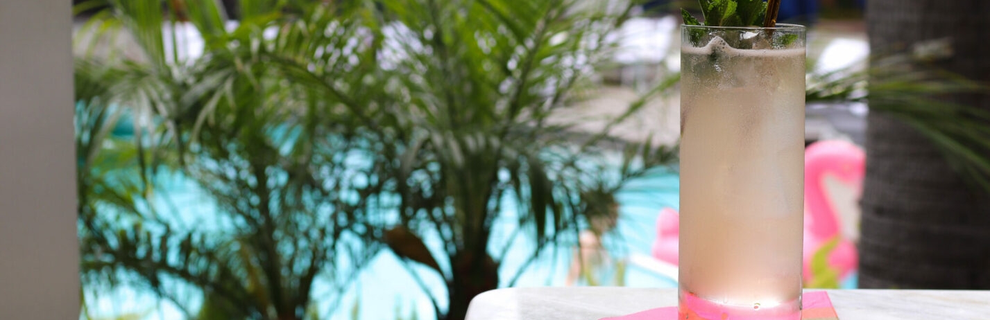 cocktail with view of pool