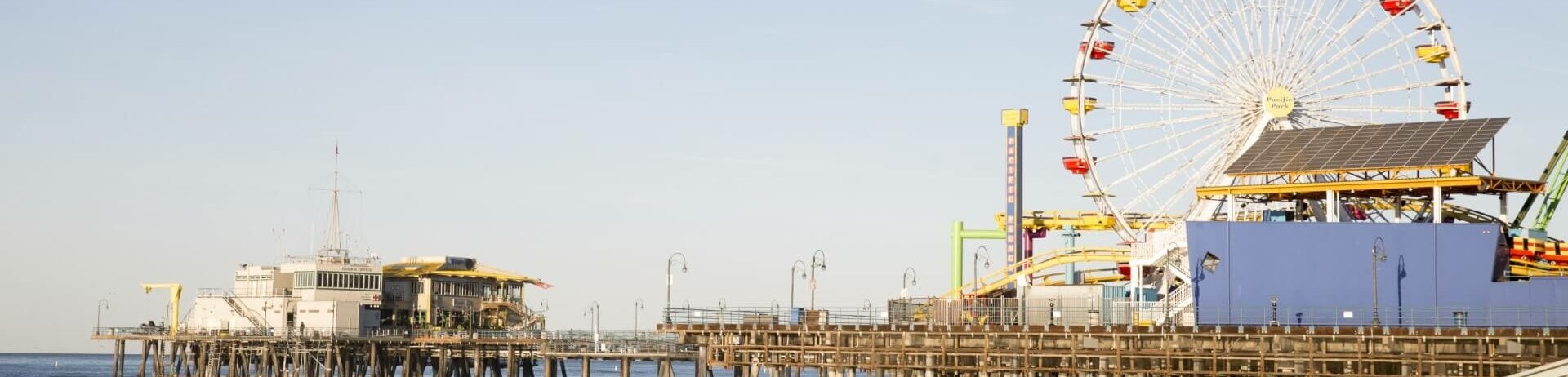 view of Santa Monica Pier from beach