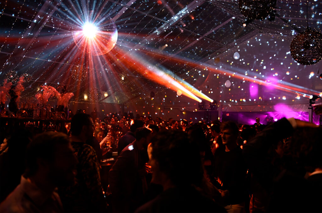 people partying in a tent