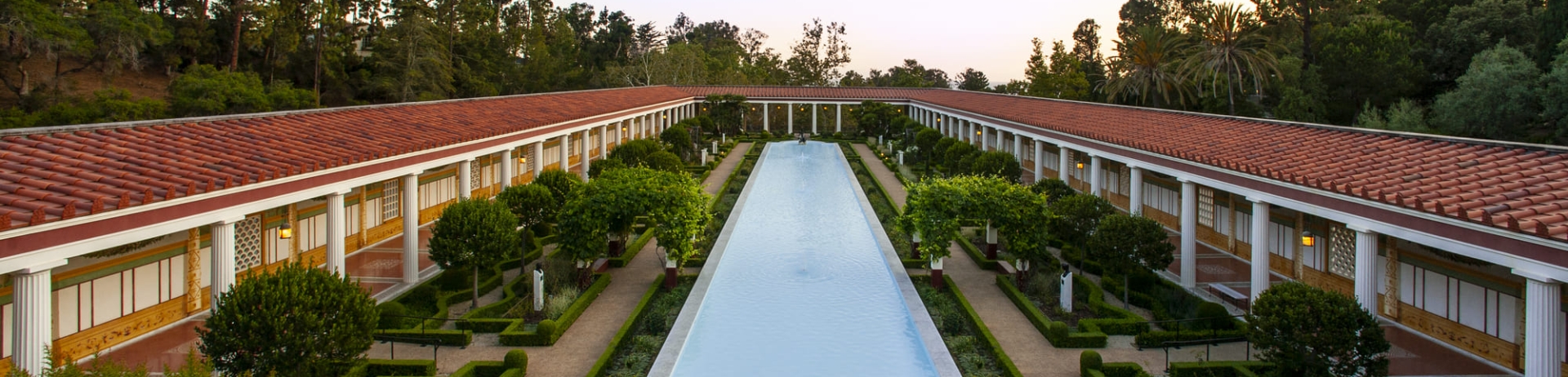 aerial of the getty villa