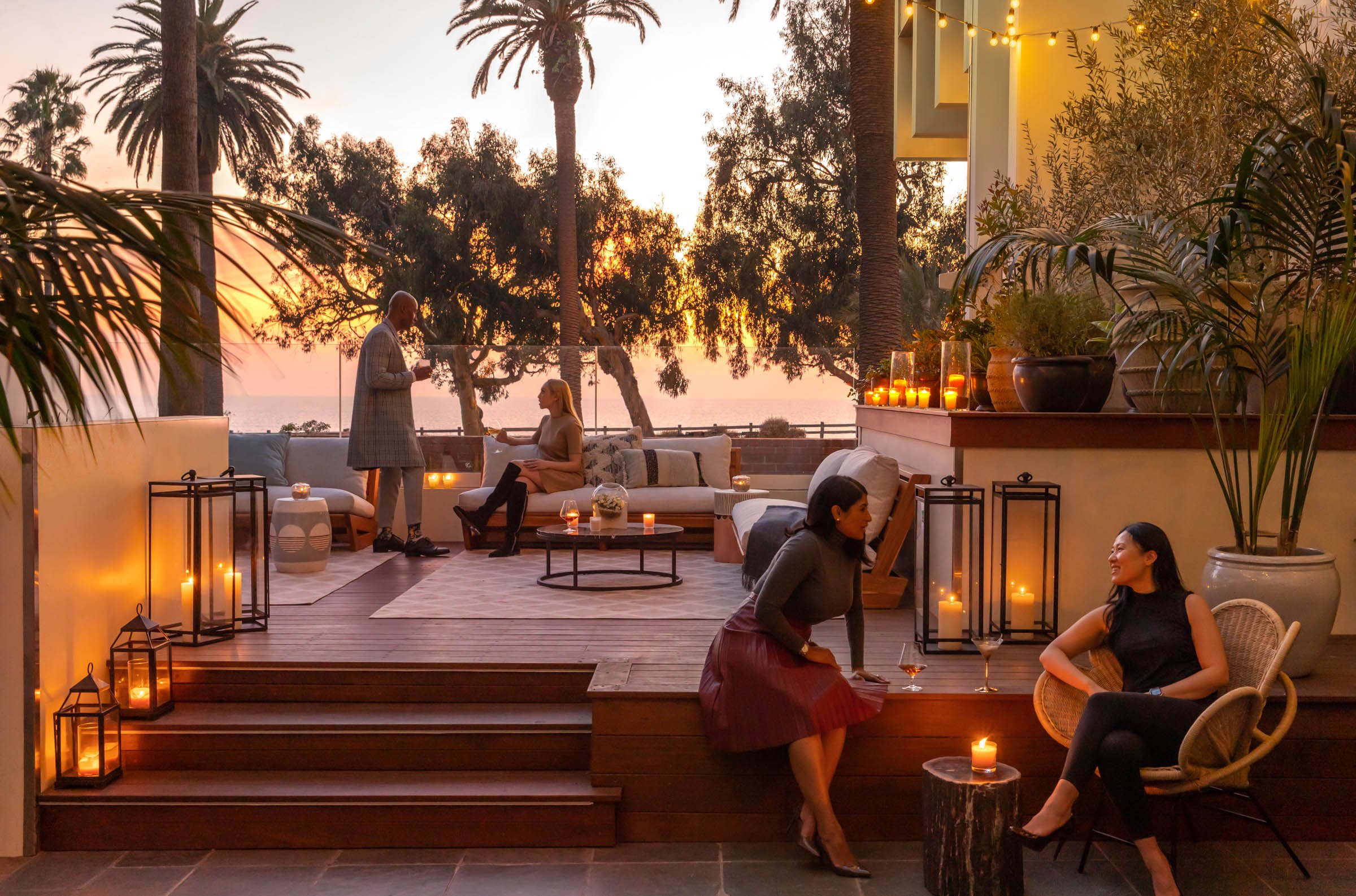 Sunset on the Ocean Terrace at Fairmont Miramar