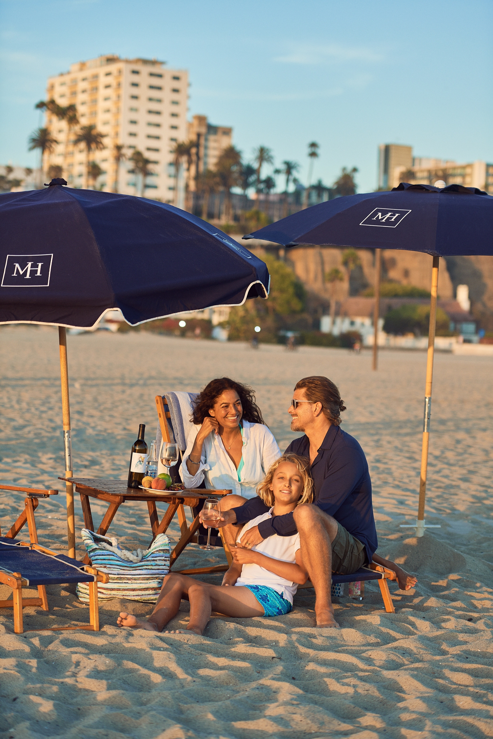 family on the beach