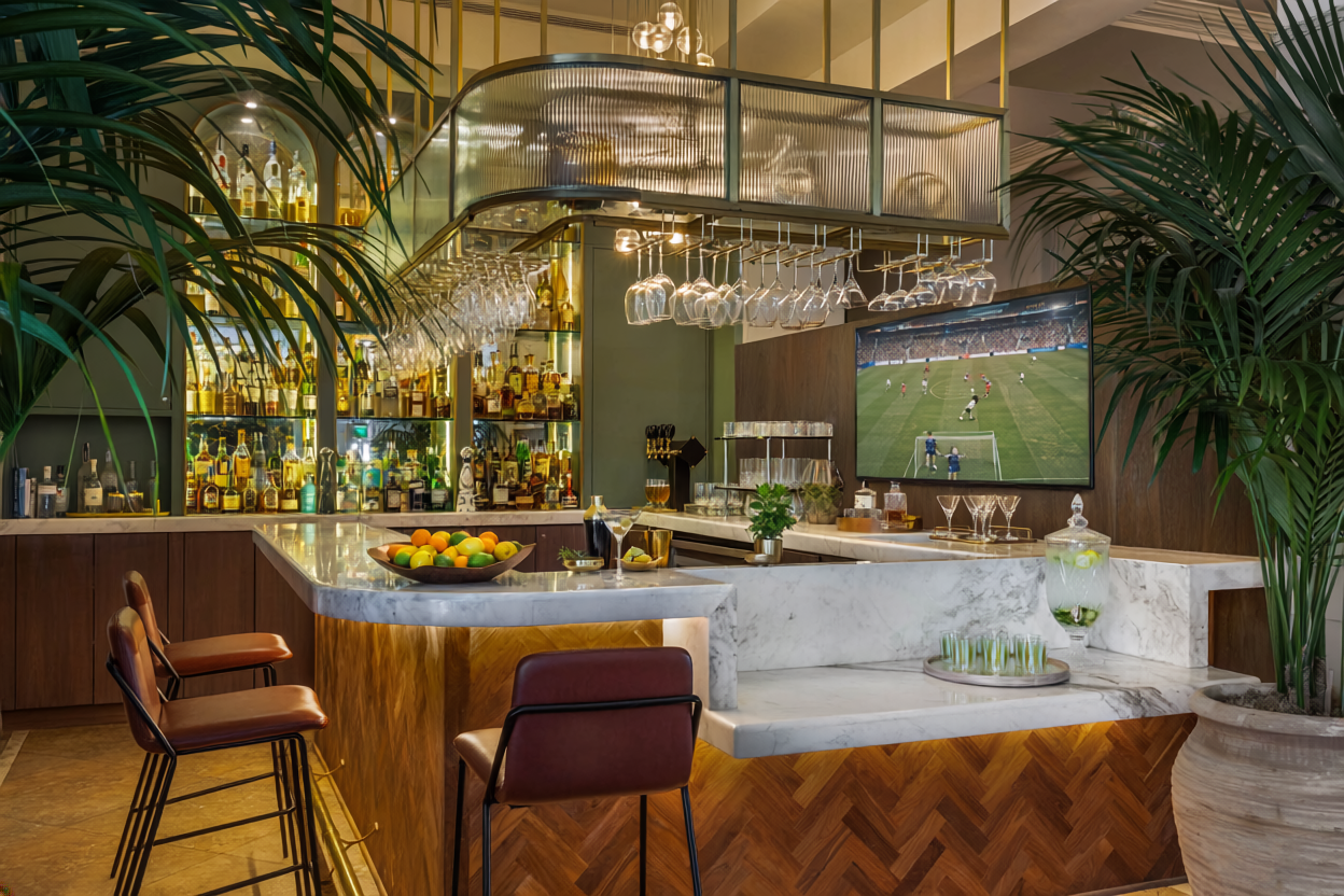 75 inch screen tv for soccer game viewing at lobby lounge